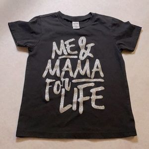 Kavio black silver glitter Me & Mama for life shirt 5T